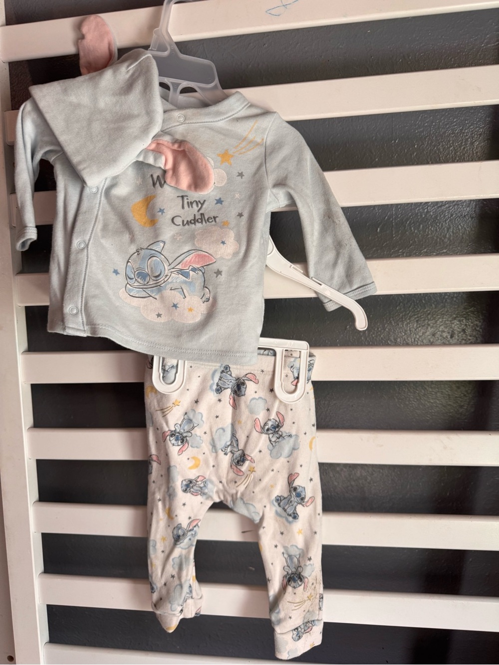 Disney Stitch Light Blue and Pink Tiny Cuddler Pajama Set